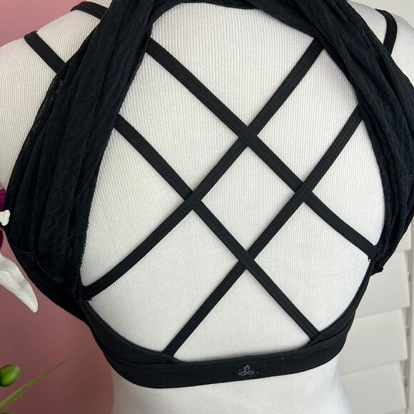 PrAna Women's Black Criss Cross Strappy Back Bra Tank Top - Picture 7 of 10